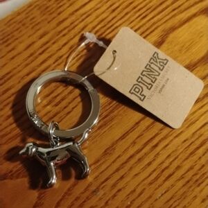 Victoria's Secret PINK Silver Dog Keychain